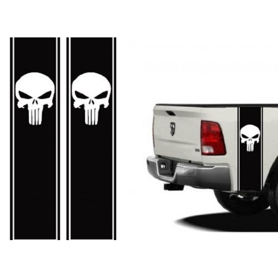  2 X Truck Bed Stripe  Punisher 8'' x 40'' Vinyle Achetez en 2 Recevez 3ieme Gratuit